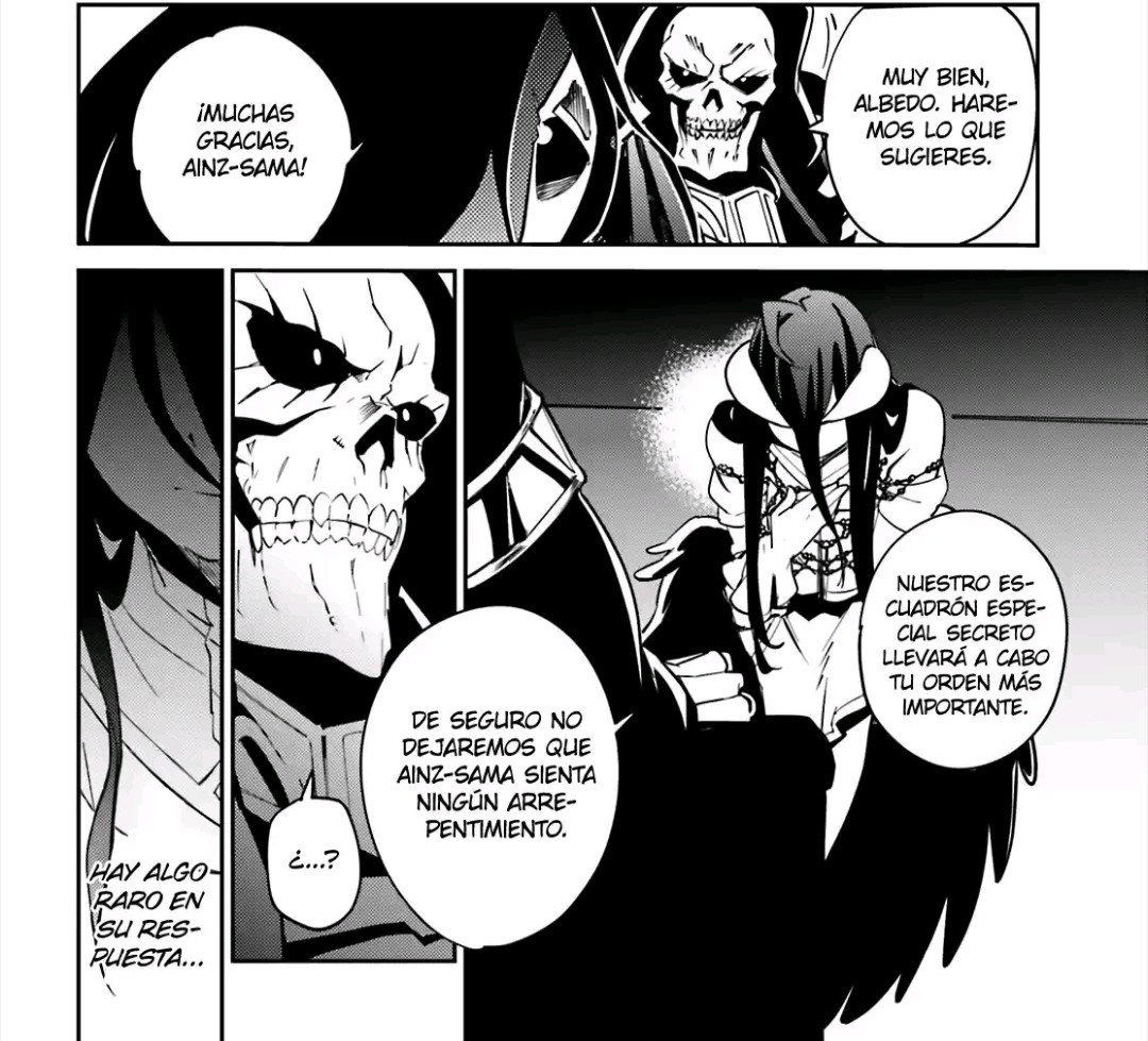 _Swado_'s tweet photo. @Cocholattem @vaginadejuguete Diria que es un poco culpa del anime, ya que se saltan algunas escenas que en la Novela y Manga si estan

Que dan a entender que se trae algo entre manos 

También es que ella fue creada para que Ainz pudiera salir al mundo mientras le deja la administración a Albedo https://t.co/sQnJRtNgs8