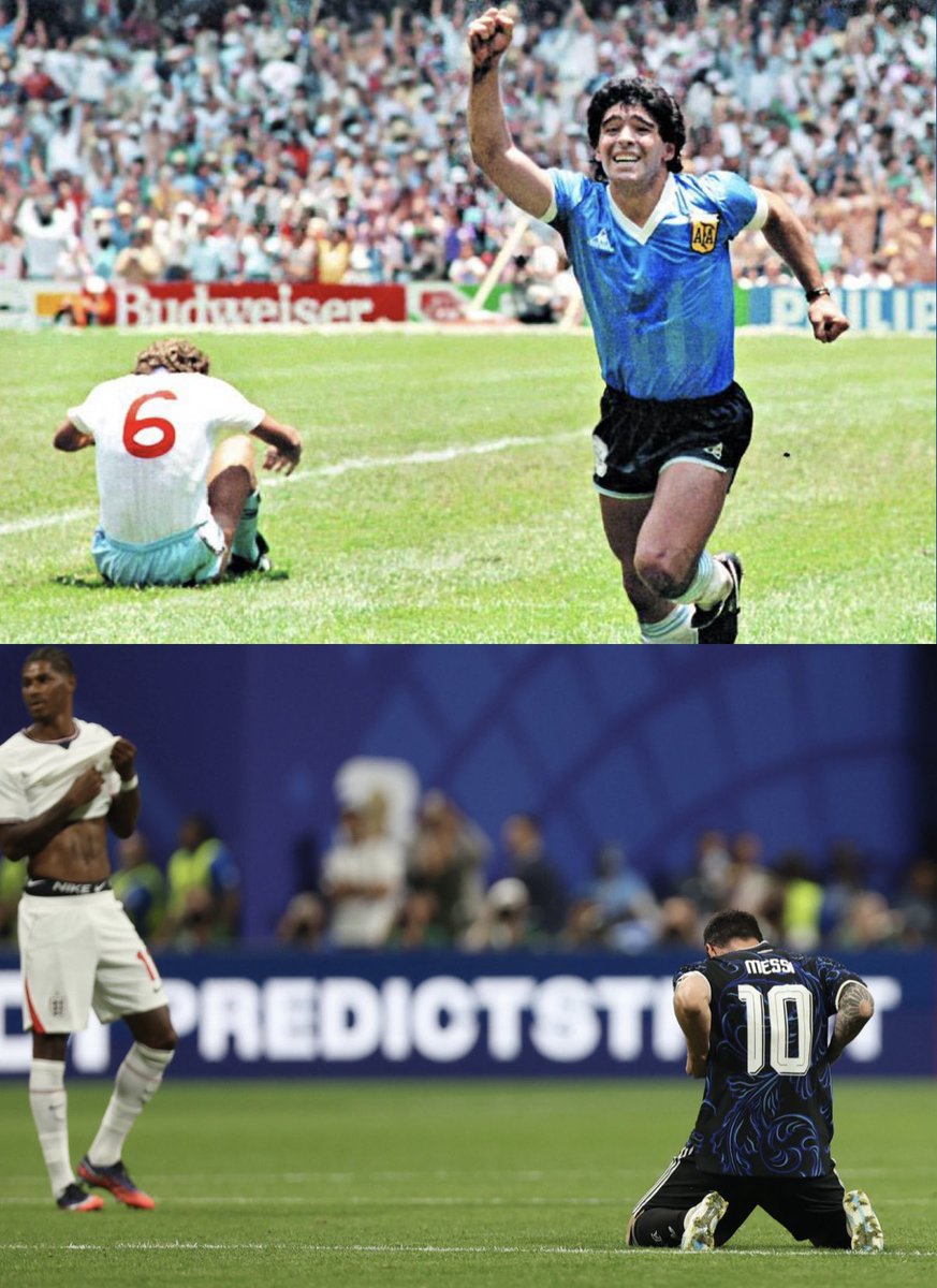 LucasBeltramo's tweet photo. Diego Maradona hizo 10 gambetas
y 2 goles contra Inglaterra en 1986.

Lionel Messi hizo 9 gambetas
y 2 asistencias contra Inglaterra en 2026.

D10SES. https://t.co/DaDb3kY0cP