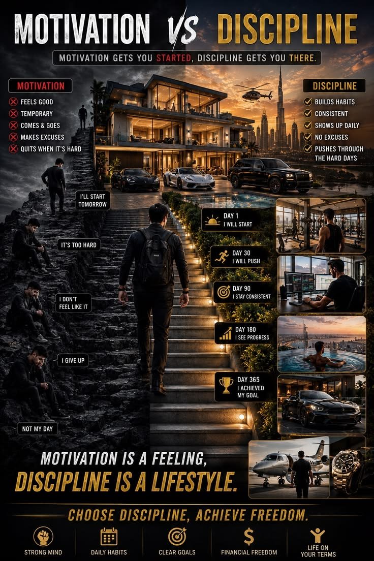AIWithEma's tweet photo. Motivation vs Discipline.. https://t.co/njAS6Aih64