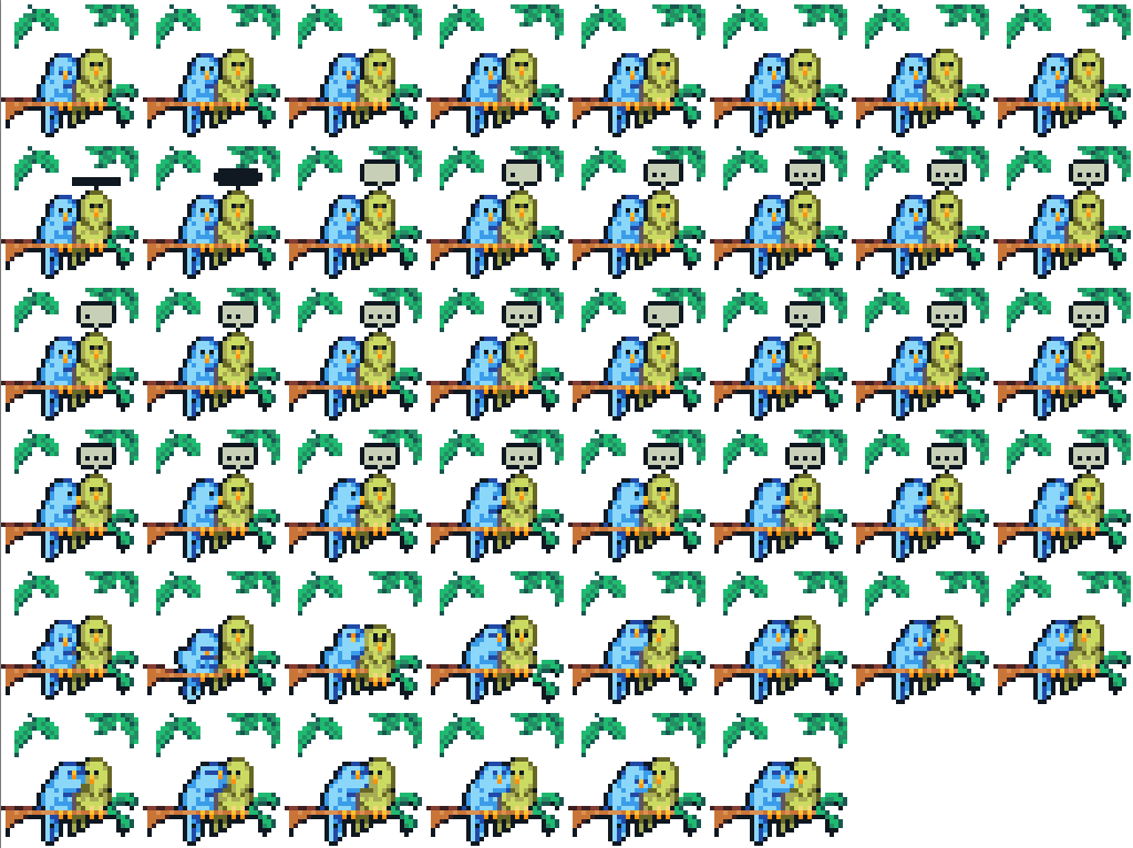 _gustavojacome's tweet photo. o lado bom de mexer com animação de pixel art é que dá para fazer tudo numa camada só. O lado ruim é a única camada. https://t.co/15B0TYtwOF