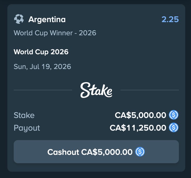 taliaweb11's tweet photo. THE FINAL #worldcup bet. GOING OUT WITH A BANGGGG 

$5,000 on ARGENTINA 🇦🇷🙏🏼

$1,000 giveaway if we win!! Reply with @Stake names or $USDT ❤️

$150,000 leaderboard live + double ALL weekly bonuses @BTCsRewards https://t.co/u1MWCets16