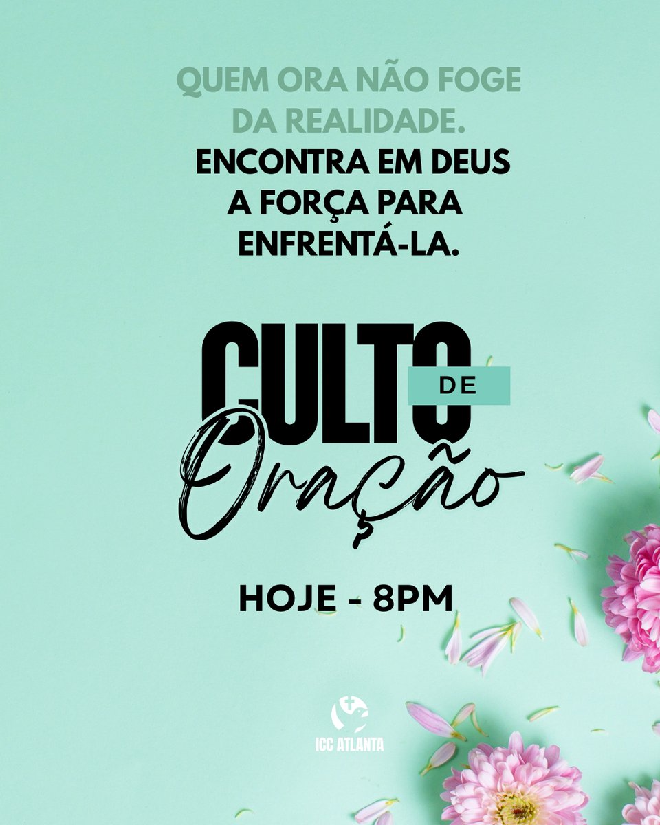 AtlantaIcc's tweet photo. Venha participar deste tempo de oração, súplicas e ações de graças em comunidade.

#oração #suplicas #açõesdegraças #louvor #adoração #iccatlantachurch https://t.co/oNPJvmzlqG