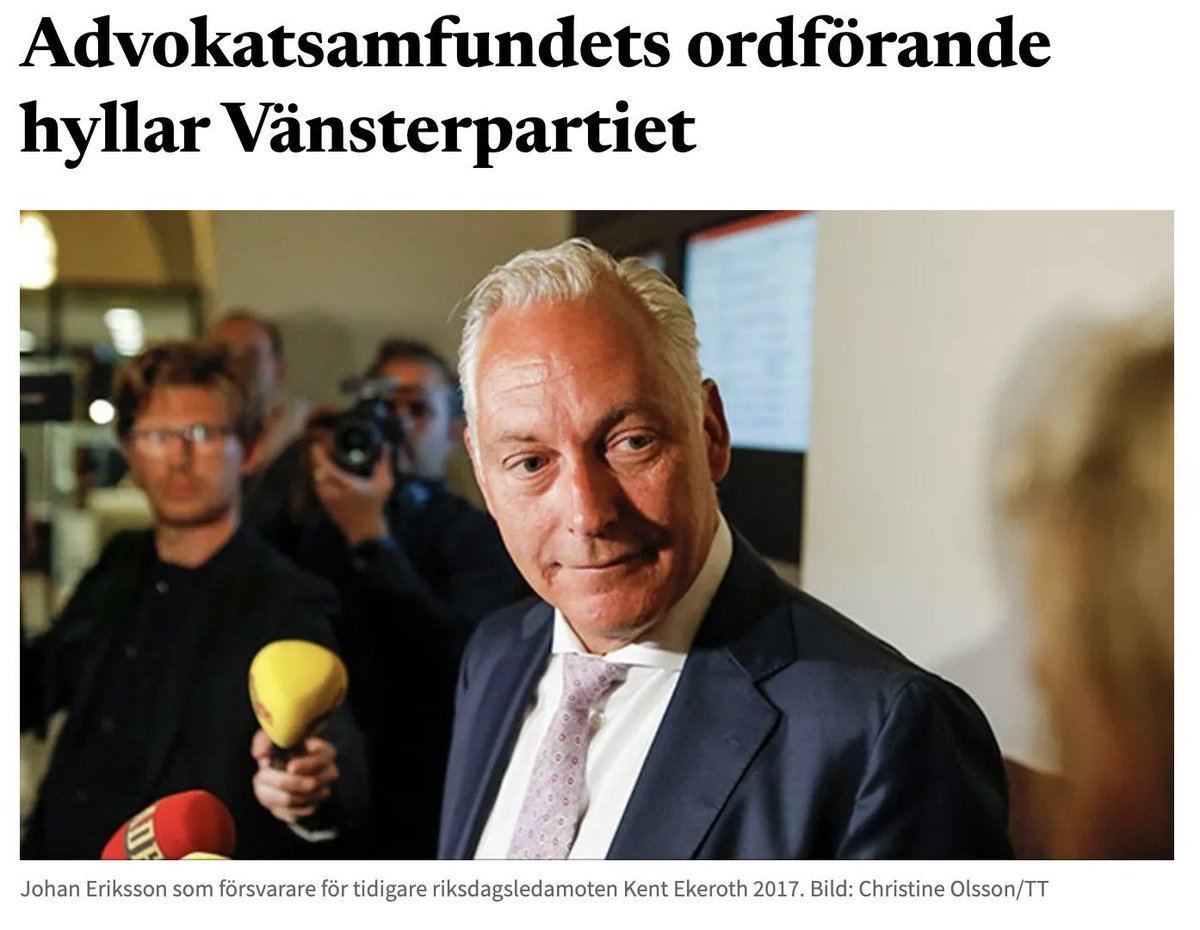 beckmansasikter's tweet photo. Egenintresset ljuger aldrig. Dels får han naturligtvis sommarprata och får plats i SVT och TV4 morgonsoffor. 
Med v politik får dessutom advokaterna många uppdrag då brottsligheten ökar. https://t.co/NaK5wRKNPW