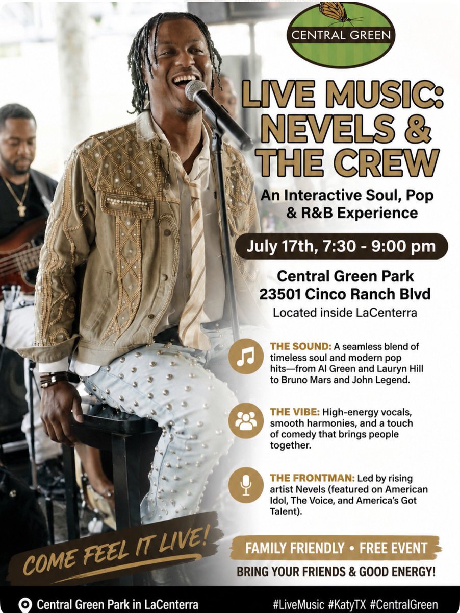 Nevels__'s tweet photo. Locked in. Focused. Ready for what’s next. ✨
The journey continues… 🎶.
.
Come spend the evening with us this July 17th! ✨🎶
I’ll be bringing the music, the energy, and a night to remember. Grab your friends, come enjoy the vibes🤍 #FREE #KatyTx #Houston #LiveMusic #Nevels https://t.co/AjcWGe1jQC