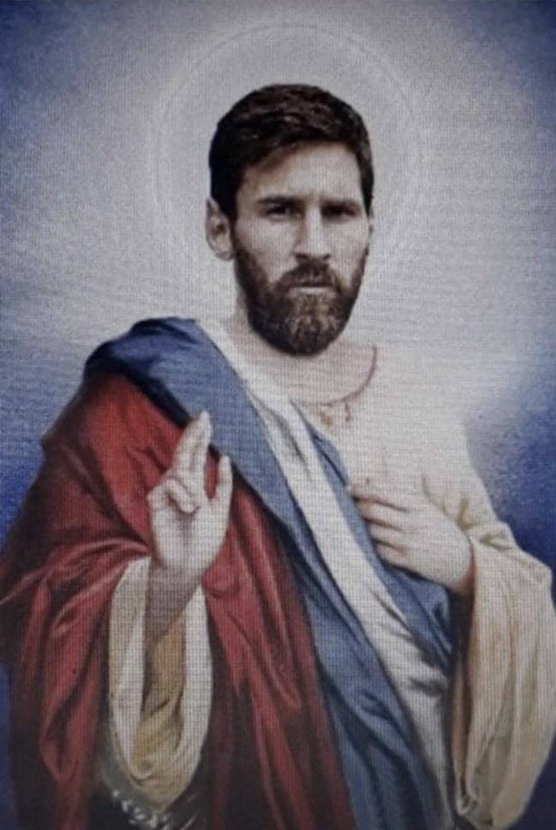 Surebwoy9's tweet photo. Una sure say Messi no be Jesus 🤔?? https://t.co/fqFm4UI9Uo