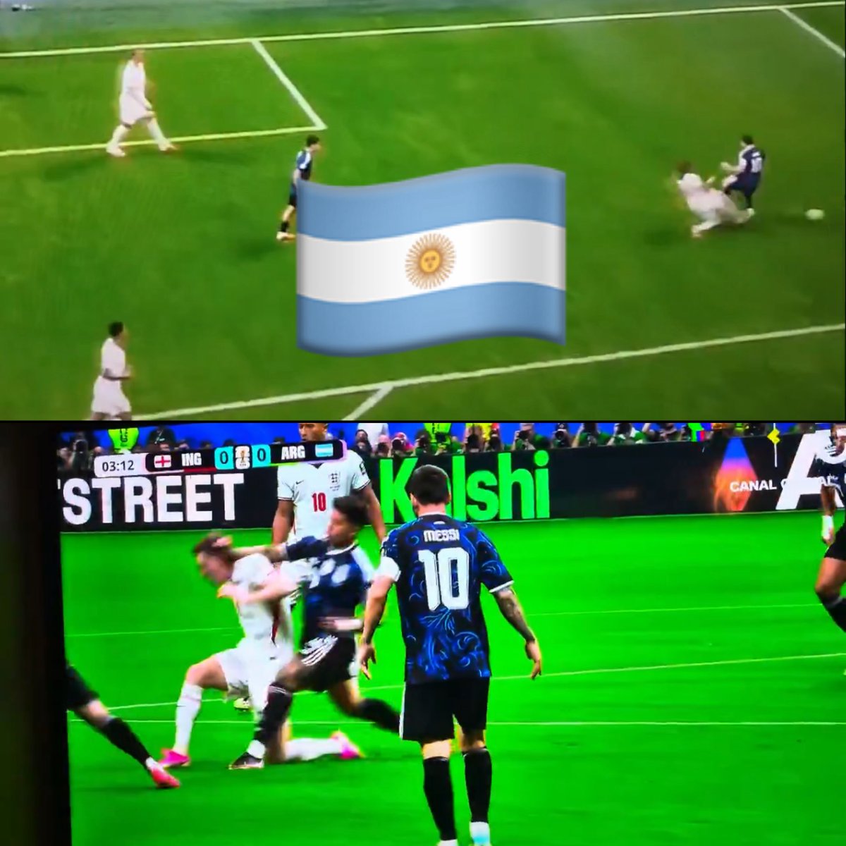 mikemaquinadel's tweet photo. Yo pensé que todo había estado tranqui pero en el gol de Lautaro hay un pisotón de Messi
Y Enzo tuvo que haber sido expulsado.
Esas al revés las hubieran marcado https://t.co/WTrbYDAVqZ