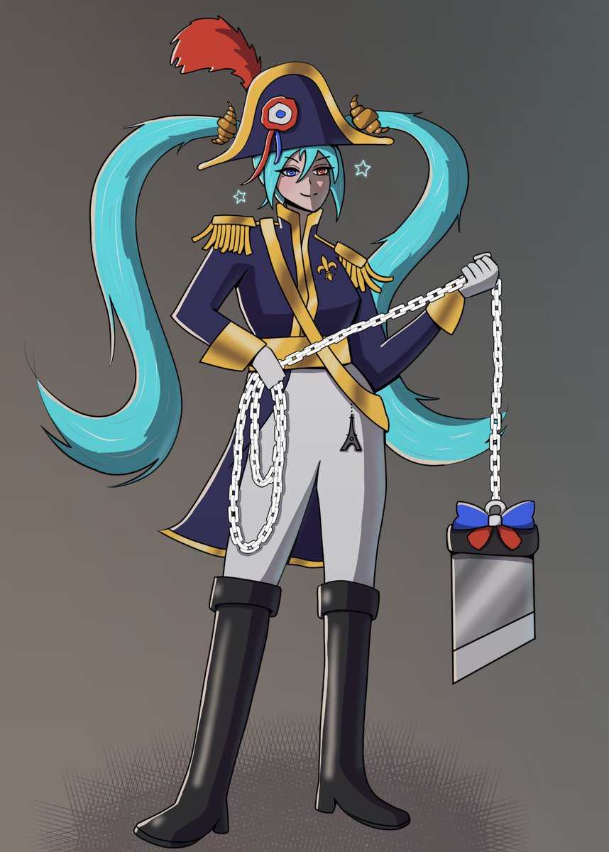 NobusLair's tweet photo. What could have been...
French Miku 🇫🇷 the king slayer 

#HastuneMiku #worldcup https://t.co/rIucReDtMv