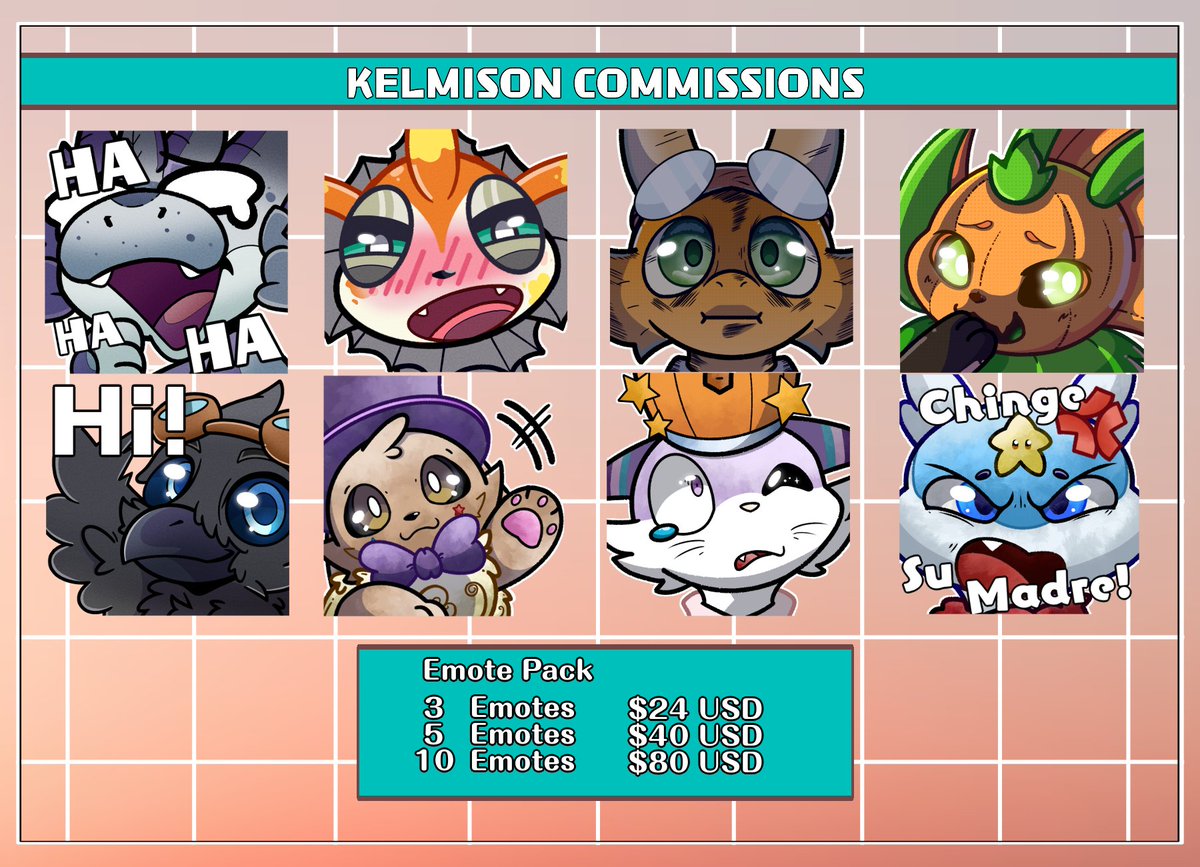 Kelmison115's tweet photo. Hey, I have open commissions! In case you're interested! https://t.co/LWP9rHkaLu