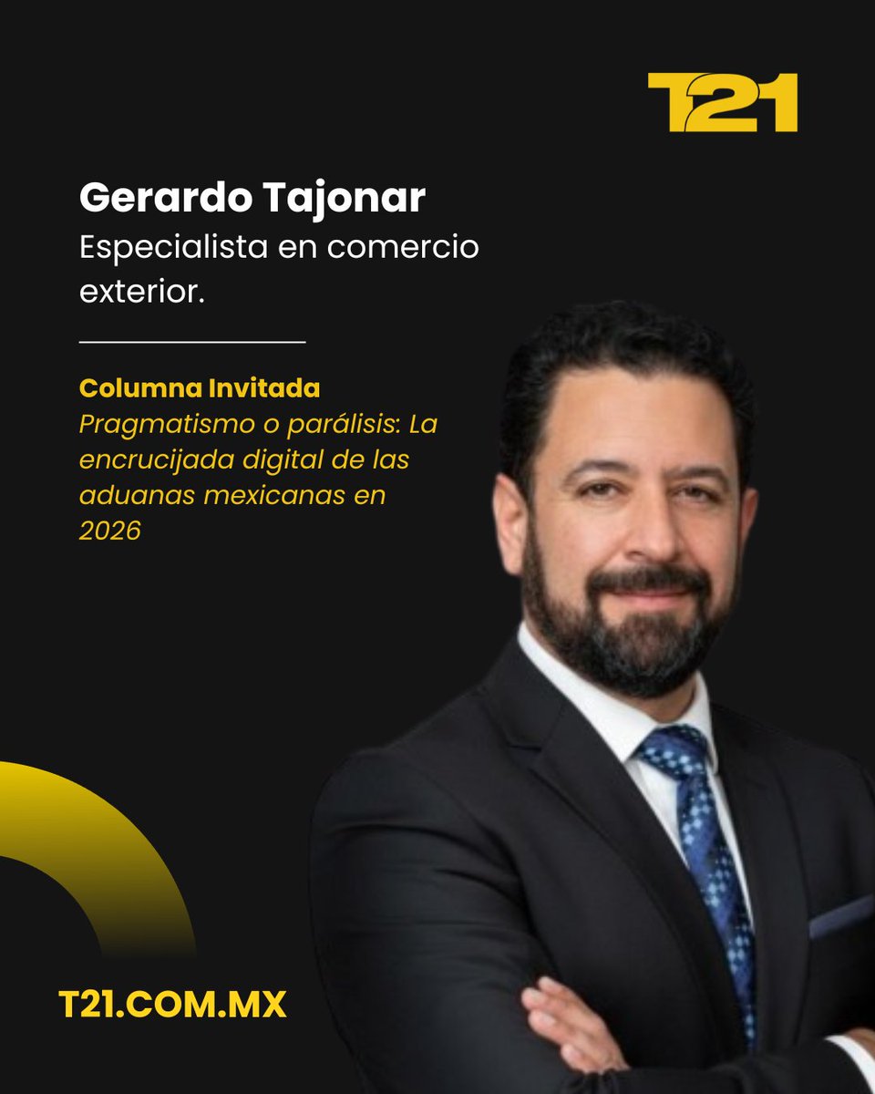 GrupoT21's tweet photo. #Columna de Gerardo Tajonar
La evolución digital de las aduanas mexicanas promete simplificar el comercio exterior, pero también enfrenta importantes desafíos tecnológicos que podrían impactar la operación de las cadenas de suministro.

#GrupoT21 #ComercioExterior #Aduanas #TransformaciónDigital #Logística 

https://t.co/457UxO2RGy