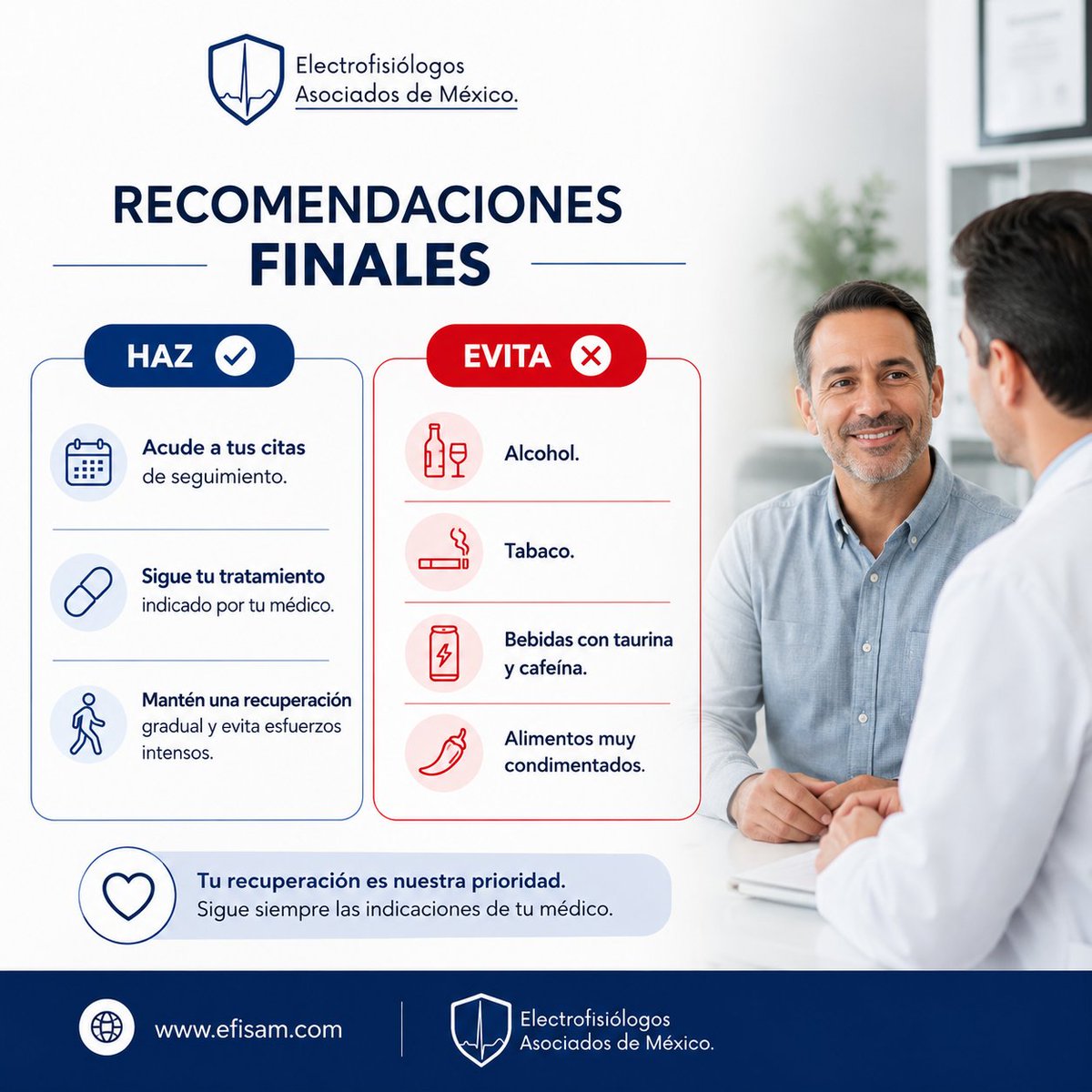 efisam_MX's tweet photo. Una recuperación adecuada es fundamental para obtener los mejores resultados y reducir el riesgo de complicaciones.

#EFISAM #Electrofisiología #AblaciónCardíaca #EstudioElectrofisiológico #Arritmias #Cardiología #SaludDelCorazón #Recuperación #CorazónSano #México https://t.co/k0buEvU5u0