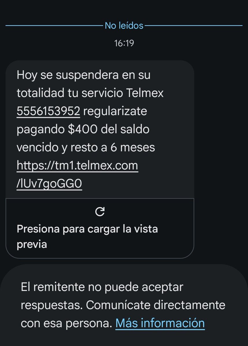 iSamantitha's tweet photo. @Profeco realice mi pago de telmex y aun me siguen llegando sus mensajes cuando ya no tengo adeudo @telmex https://t.co/l71Pe5zhVv