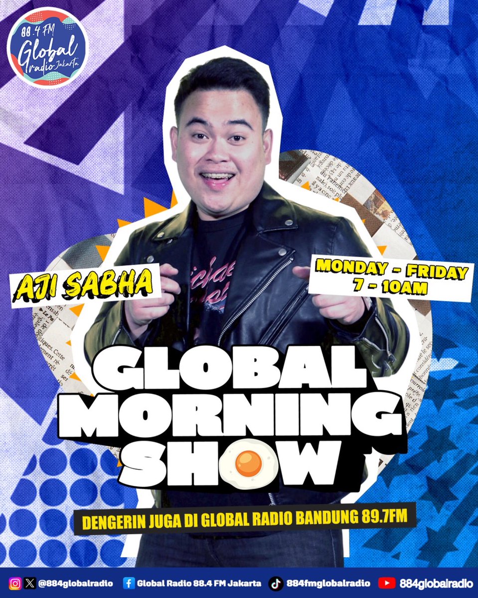 884GlobalRadio's tweet photo. Global People! Kamis pagi lo bakal ditemenin @ajiSABHA sampai jam 10 di #GlobalMorningShow

Kelas belajar Bahasa Inggris juga kita buka lagi di #ABC jam 8 nanti, dan buat lo yang mau curhat bisa ikutan jam 9 di #BiroCurhat ❤️ https://t.co/2sJA52TbmJ