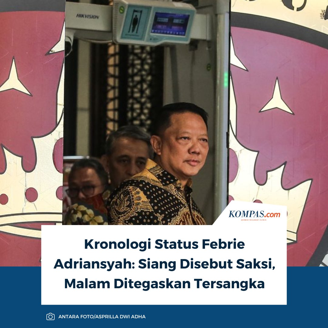 kompascom's tweet photo. Baca selengkapnya: https://t.co/jdKsyUwQXf

Pernyataan Kejagung mengenai status eks Jampidsus Febrie Adriansyah sempat memunculkan pertanyaan publik. Siang sempat disebut sebagai saksi, malam harinya Kejagung menegaskan Febrie masih berstatus tersangka.

~MS #Jampidsus #FebrieAdriansyah #kasusFebrieAdriansyah