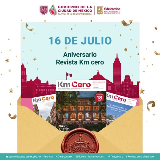 Centro_CDMX's tweet photo. ¡Celebra con nosotros los 18 años de la @kmcerorevista! 🥳✨
Adentrate en los vestigios del patrionio y explora su historia, conoce y aprende de #TuCentroTuPatrimonio ✨ https://t.co/DrtsMnfyea