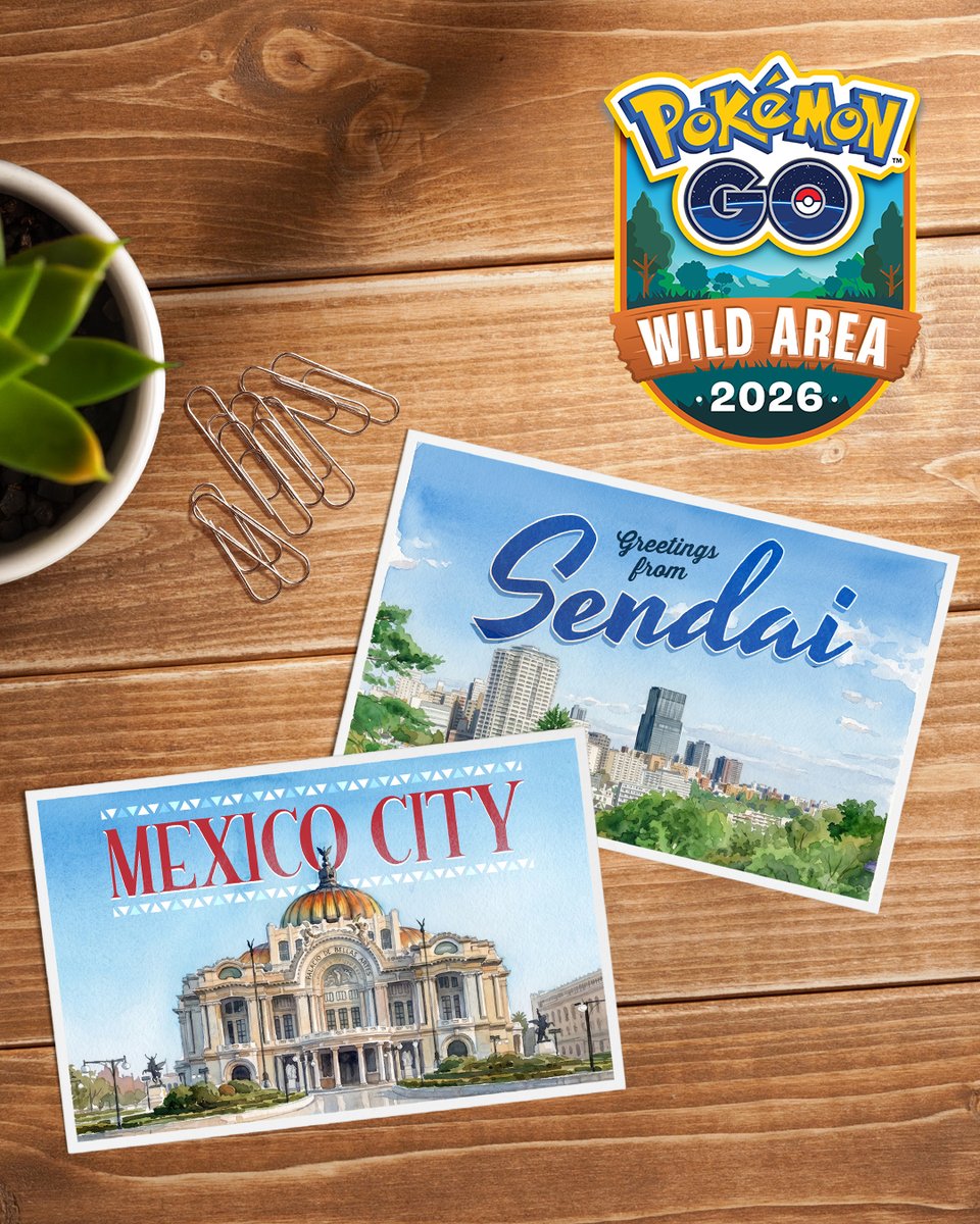 PokemonGOit's tweet photo. Allenatori, #PokemonGOWildArea ritornerà a novembre 2026! 🥳
E per la prima volta in assoluto, l'evento si terrà in due città contemporaneamente: Sendai, Giappone e Città del Messico, Messico. 
Let’s GO! 

Scoprite di più: 
https://t.co/dlX9gSFnGi https://t.co/c8sqJRplvR