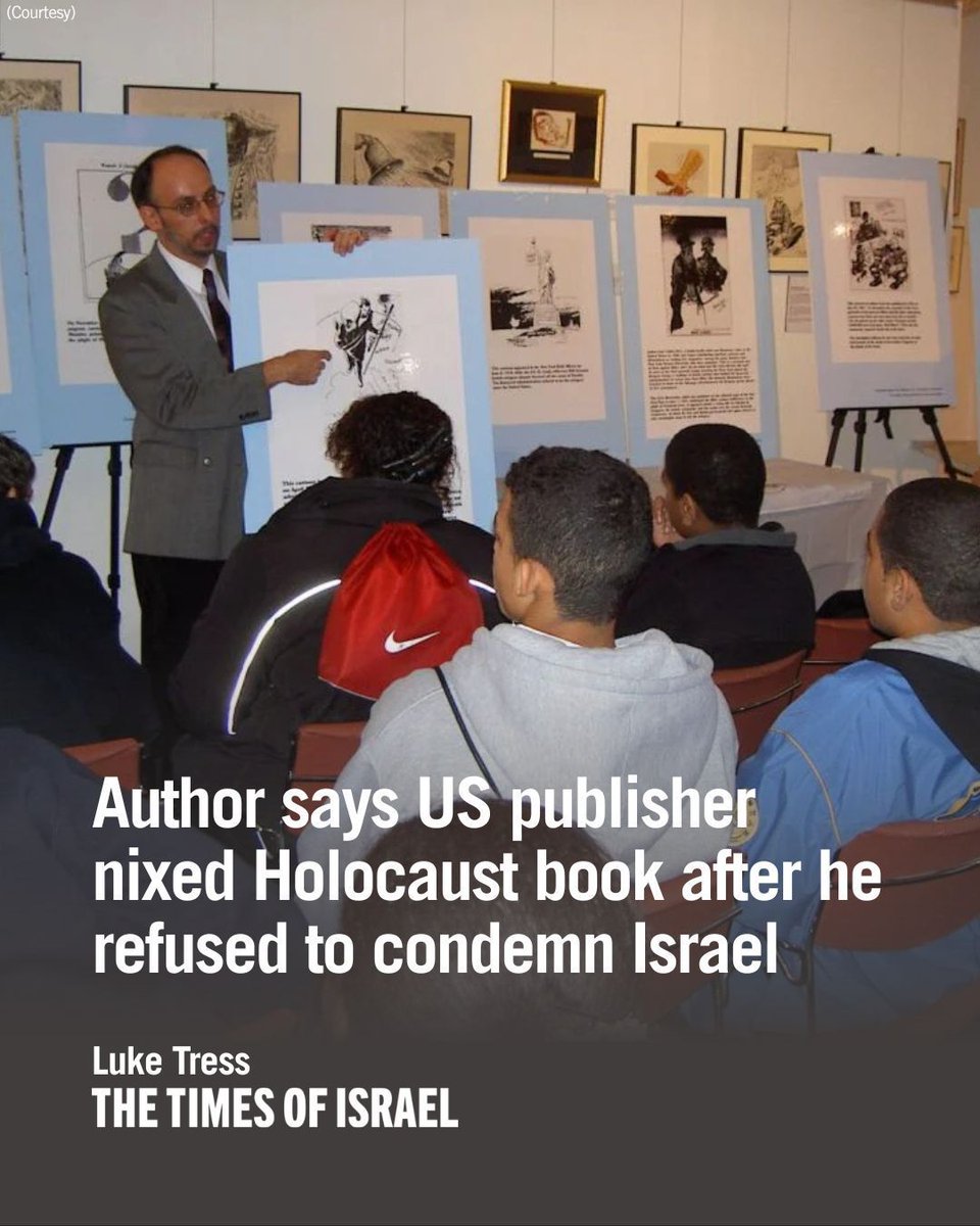 TimesofIsrael's tweet photo. A US publisher canceled a book about the Holocaust because the author refused to add text denouncing Israel to the book, the StandWithUS advocacy group said this week.

Dark Horse Comics was scheduled to publish the book, “Cartoonists Against the Holocaust,” by Dr. Rafael Medoff, this summer, but informed the author’s team last month that publication had been canceled. 

Read more: https://t.co/qT18iizVge