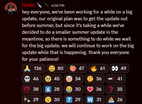 Colbemo's tweet photo. Nikilis just gave a response on the next MM2 update! https://t.co/K7EEwrKfpf