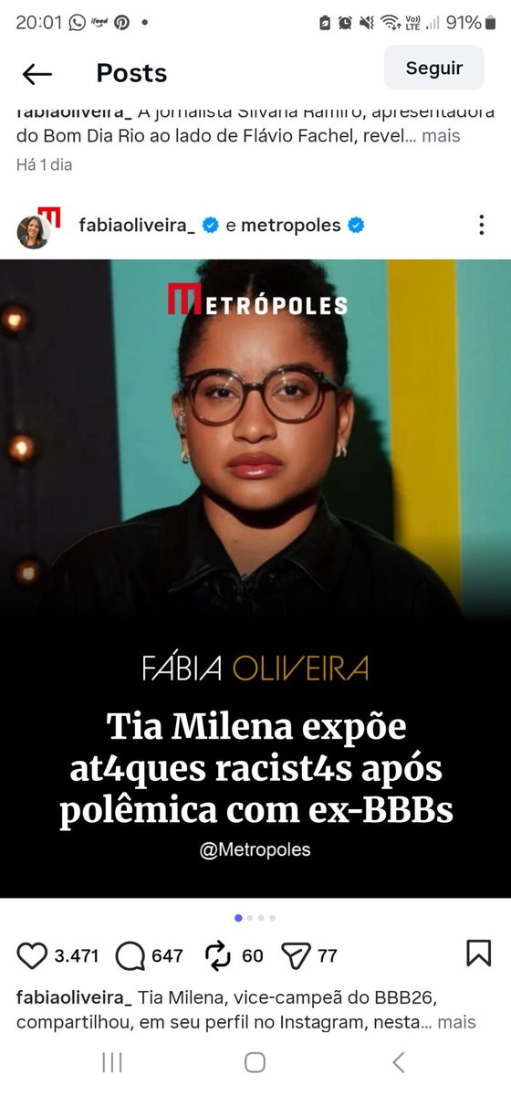 myllekill's tweet photo. Logo abaixo desse post, tinha esse post sobre a Milena, mas a ativista fingiu que nem viu 👀

Deve ser o tal do DNA que ela tanto exalta. https://t.co/30hPpVWrFH