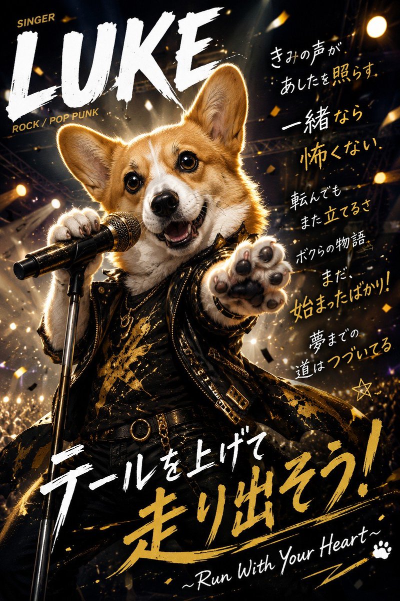 lu_chan0430's tweet photo. #ネムトクプロンプト

面白いプロンプトでしたのでお借りしました。それっぽい歌詞付きポスターをガチャれるプロンプトになります。

るーちゃんはロック系なのかな。アイドルを目指していたんだけどな。 https://t.co/1YaiwhXNbF