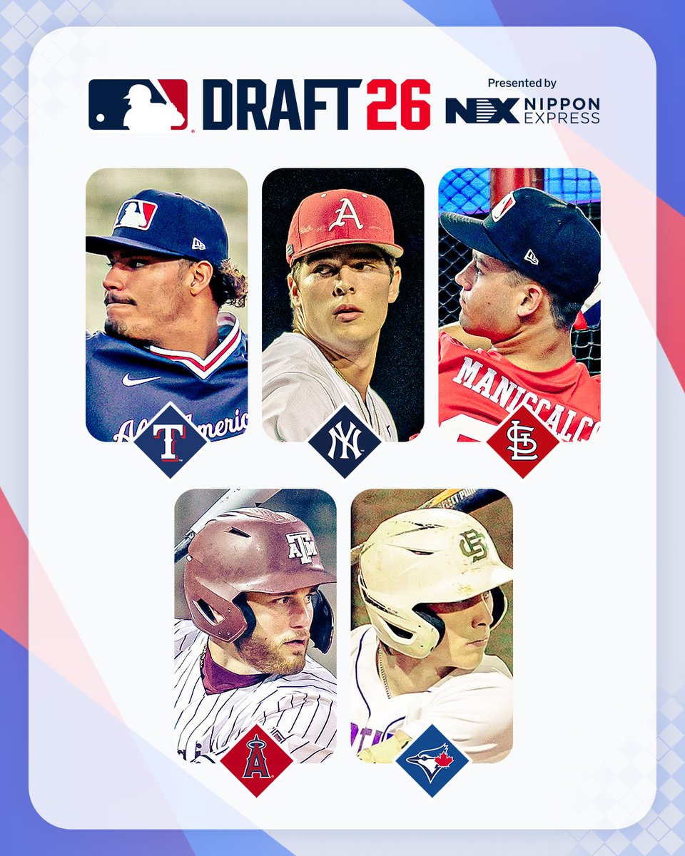 MLBPipeline's tweet photo. Our experts take a round-by-round look at the best steals in the 2026 MLB Draft: https://t.co/l8rScR6OQy https://t.co/9VHUoRZmyq