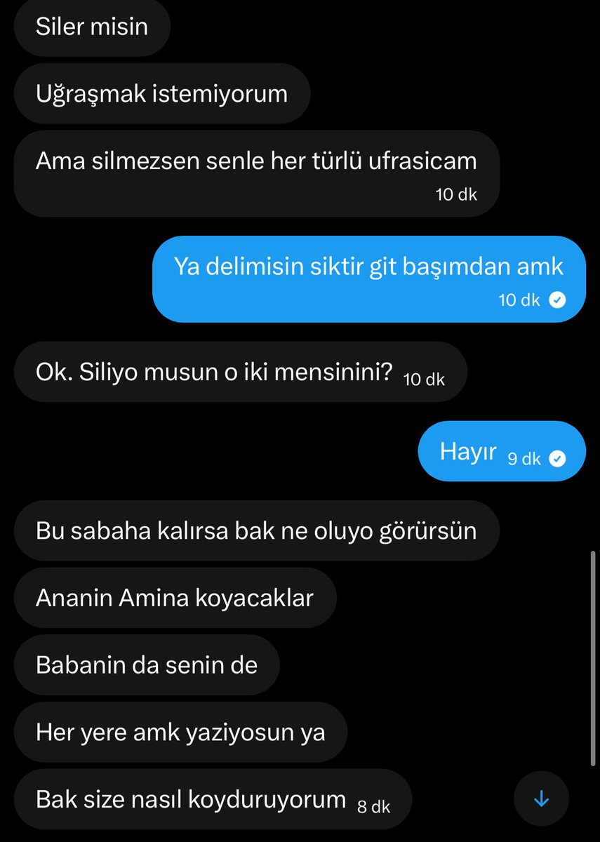 aayranan's tweet photo. Dm den biri tweet silmem için sanki anasını akrabalarla toplanıp öpmüşüz gibi tehdit ediyor sadece silmemi istediği tweete bakın https://t.co/nyYynRodCu