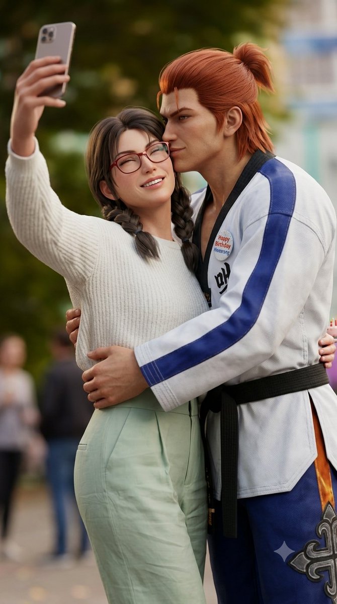 florrm_2001's tweet photo. Julia accompanies Hwoarang on a birthday outing. During the day, they go out to celebrate with the other fighters. And at night, Julia surprises her beloved biker rebel and Taekwondo master with a gift, and he is overjoyed🎂

#Hwoalia #Hwoarang #Tekken #Juliachang #Hwoarangxjulia https://t.co/p0VSkc2LGZ