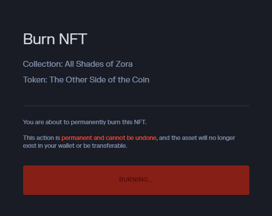 the other side of the coin available for 6.6 xtz