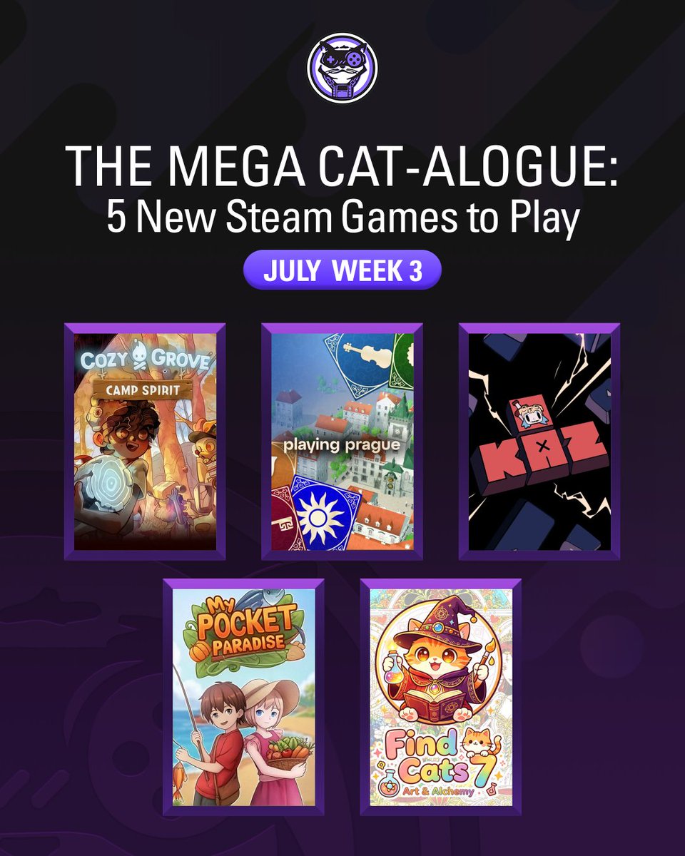 megacatstudios's tweet photo. Who needs airfare when #Steam keeps handing us new destinations? Our itinerary includes the streets of Prague, mysterious islands, and a few delightful detours.

Start your journey with this week’s Mega Cat-alogue: https://t.co/gz0SMVyzuT
Follow us on #Steam: https://t.co/9fEdnH0nsm