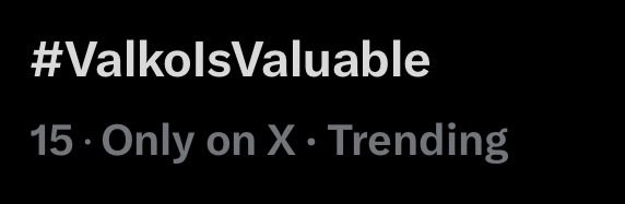 loseurgutz's tweet photo. #VALKOISVALUABLE IS TRENDING #18 IN THE US RIGHT NOW!

KEEP THIS UP! INFOLD WILL HEAR US! WE WANT VALKO! VALKO IS VALUABLE! 

#VALKOISLOVED #WELOVEVALKO #VALKOISINNOCENT #VALKOIS6THLI  #Valko #JusticeforValko  #BRINGVALKOBACK https://t.co/GzFyfwOdMC