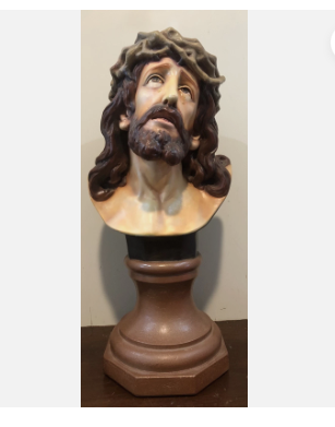 BrendanTHamtil's tweet photo. Vintage Statue of Ecce Homo Bust Christo De Limpas Statue for sale! Its 18”! Asking for $400! Contact us at 913-710-0025!

#kc #parish #america #forsale #catolica #christ #kansascity #church #ks #saints #holyweek #missouri  #tlm https://t.co/OjyA1agqwH