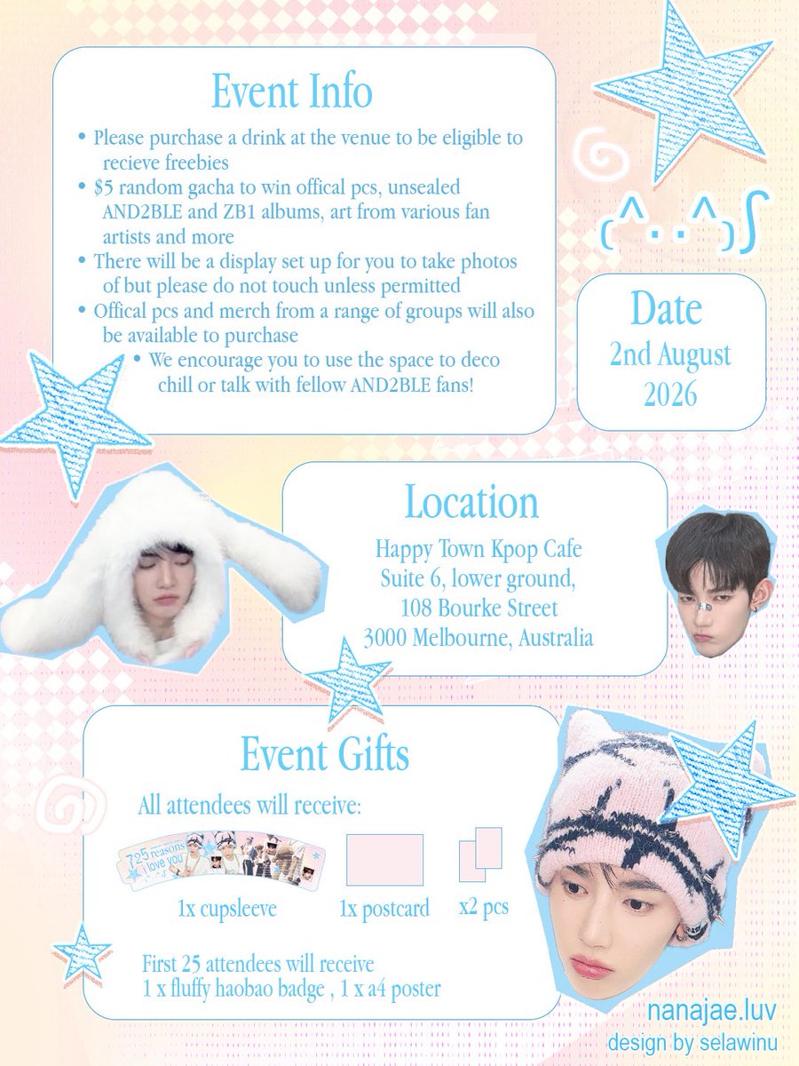 dream_ofwinter's tweet photo. zhang hao bday event !! ݁ ˖Ი𐑼⋆

📍 happy town kpop cafe, melb, aus
📅 sunday, 2nd of august

designed by @selawinu 
#징하오 #앤더블 https://t.co/JncZINVef2