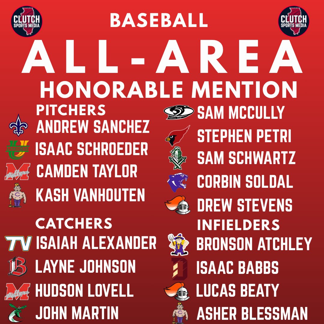 ClutchSportsIL's tweet photo. Clutch Sports Media Baseball All-Area Honorable Mentions ⬇️ https://t.co/16xqP6JslJ