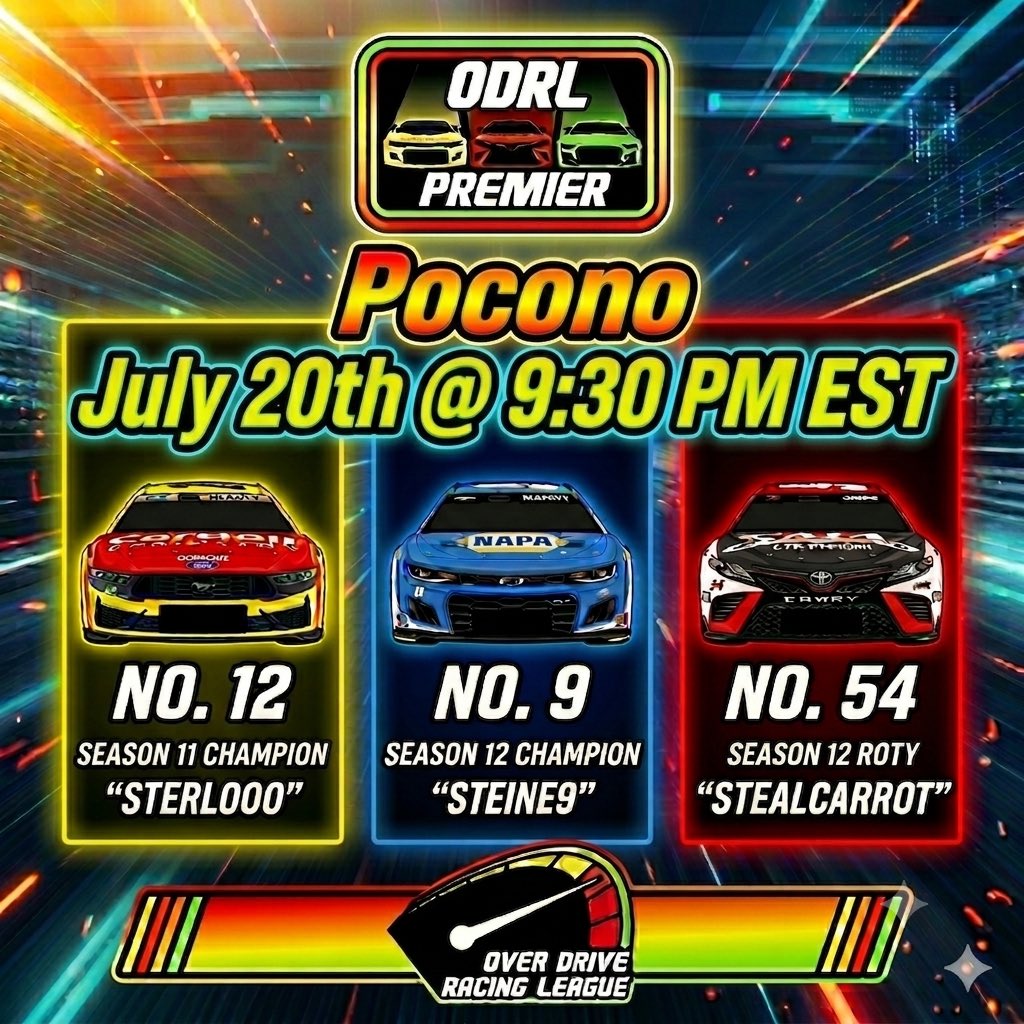 ODRLeague's tweet photo. We Return To the Virtual Pocono Mountains This Weekend! https://t.co/DVz4wOQaTr