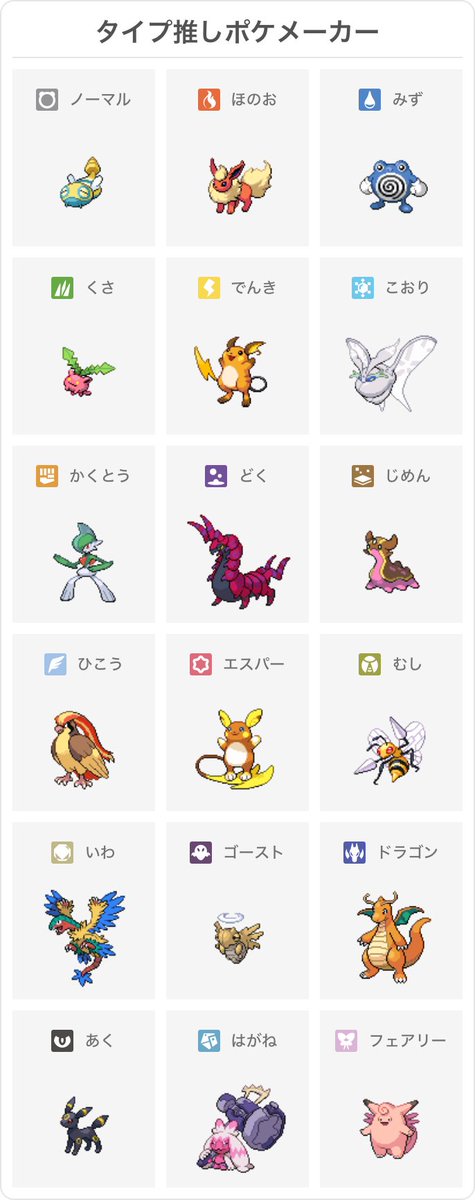 kanatatii's tweet photo. #タイプ別推しポケメーカー

悩むタイプがいくつもある…！！ https://t.co/jmxi1uphuD