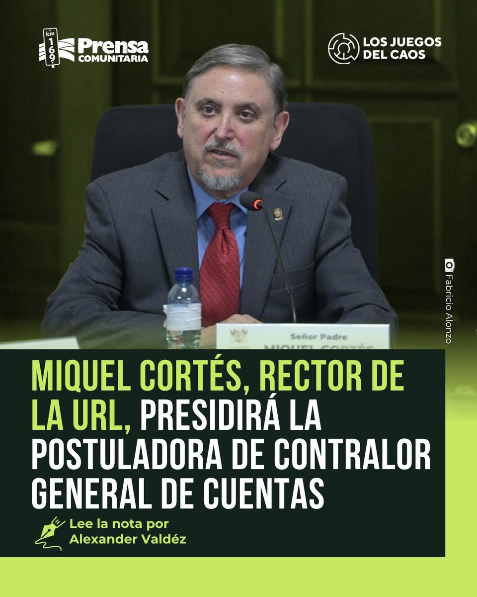 PrensaComunitar's tweet photo. Miquel Cortés presidirá la postuladora de la CGC.

La elección del próximo contralor es clave por su papel en la fiscalización de los recursos públicos y de cara a las elecciones generales del 2027.

Lee la nota aquí: https://t.co/ZPazMdtVYA https://t.co/tiWk492VqL