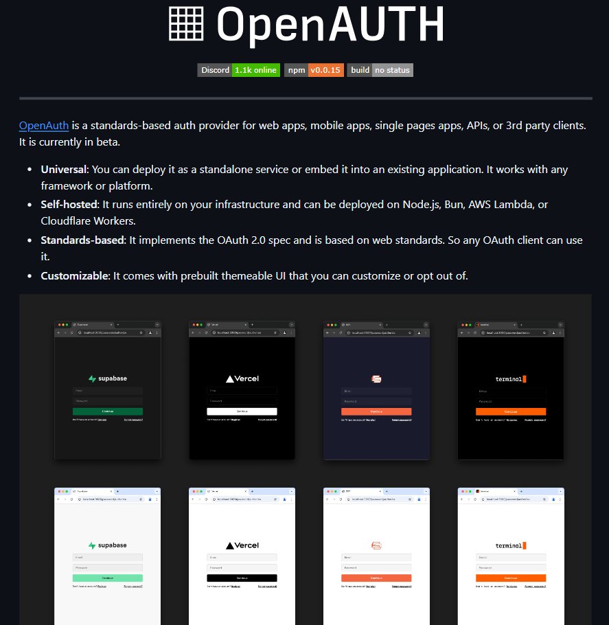 precisox's tweet photo. Acabo de encontrar este repo y esta buenisimo.

Quieres autohospedar tu autenticación oauth 2.0 sin depender de Auth0, Clerk, Firebase o Supabase?

OpenAuth es exactamente lo que necesitas.

Se trata de un proveedor de autenticación universal y basado en estándares que puedes desplegar completamente en tu propia infraestructura. 

Funciona con cualquier framework o plataforma y es compatible con cualquier cliente OAuth 2.0.

Lo más destacado:
- OAuth 2.0 completo → cualquier cliente OAuth puede usarlo
- Despliegue flexible: Node.js, Bun, AWS Lambda o Cloudflare Workers
- Soporte nativo para Google, GitHub y otros proveedores + flujos locales (email/password, PIN code, etc.)
- UI pre-construida y totalmente personalizable (o quítala y usa la tuya)
- Tú controlas la gestión de usuarios: mediante un simple callback `success` implementas tu lógica de creación/búsqueda de usuarios
- Almacenamiento ligero con KV stores (Cloudflare KV, DynamoDB)
- Type-safe y diseñado para ser fácil de integrar

Creado por el equipo de SST, actualmente en beta pero con más de 7.000 estrellas en GitHub y desarrollo muy activo.

Perfecto si buscas:
- Control total de tus datos
- Evitar vendor lock-in
- Costos predecibles a escala
- Autenticación centralizada para varias apps

Te recomiendo guardarlo si estas creando tu saas.
