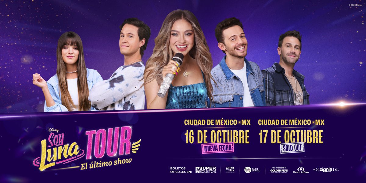KarolAccess's tweet photo. Se agrega una nueva fecha de “Soy Luna Tour: El último show” para el 16 de octubre en CDMX, debido a que la primera fecha ya es SOLD OUT.

La Venta general comenzará a partir del 16 de julio desde las 10:00 a.m. en  https://t.co/fVifqaBb74. https://t.co/UFD5y0VJyQ