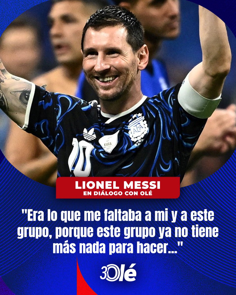 DiarioOle's tweet photo. Messi, en diálogo con Olé, repasó lo que fue la histórica victoria sobre Inglaterra 🔟🇦🇷

💬 "Era lo que me faltaba a mi y a este grupo, porque este grupo ya no tiene más nada para hacer"

💬 "Es la quinta final seguida, la segunda del mundo seguida. Es una locura. Si faltaba algo, era ganarle a Inglaterra"