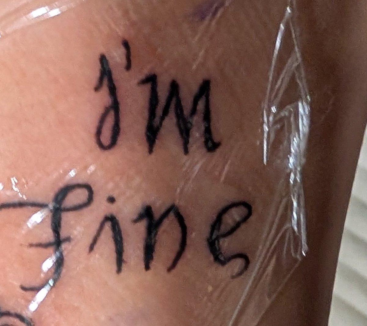 BTSQUACK's tweet photo. Just got 4 new tattoos and the "Save me" "I'm Fine" was one of them 💜 https://t.co/5ZvT4KClk8