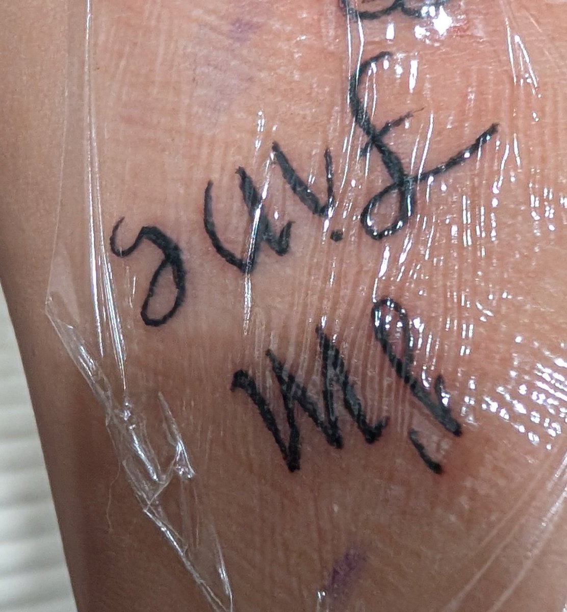 BTSQUACK's tweet photo. Just got 4 new tattoos and the "Save me" "I'm Fine" was one of them 💜 https://t.co/5ZvT4KClk8