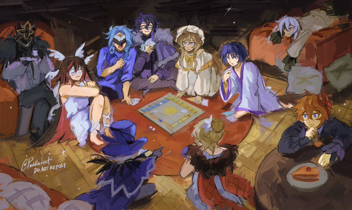 Paddle_Leaf's tweet photo. (ooc) welcome to the fatui slumber party https://t.co/2frDIBehYM