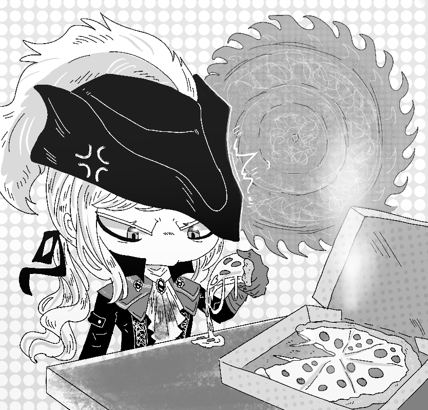 PupsPuppet's tweet photo. Only the best pizza does this 

#Bloodborne https://t.co/laCuOHezjM
