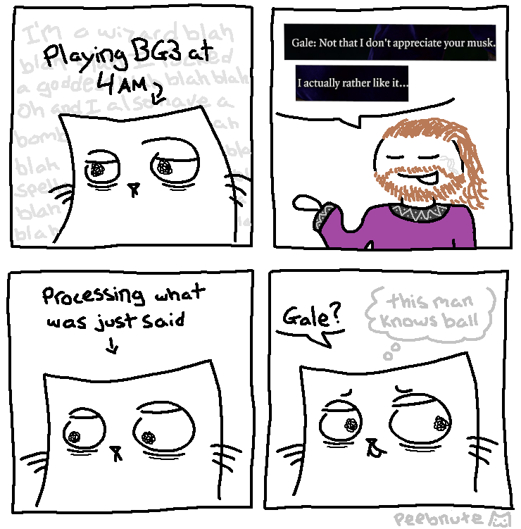 peebnute's tweet photo. been getting into Baldur's Gate 3 lately https://t.co/3xjS2VONJC