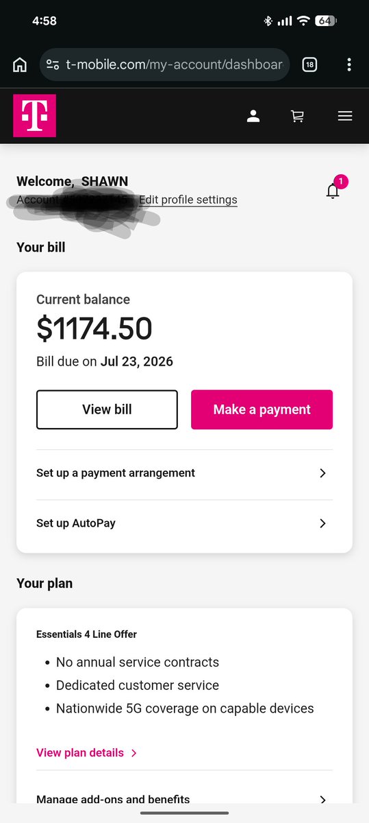 shawnhunter's tweet photo. @TMobileHelp 19 year customer here and I've been calling for weeks trying to get this charge removed for a warranty exchange you guys received! Nobody knows what to do. I've emailed the CEO and am absolutely leaving T-Mobile after this BS. https://t.co/iuqKHqsOou
