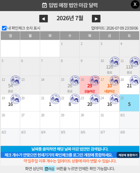 DarkTigerTuna's tweet photo. 휴일이 깔려버리기 직전인데,
이게 기회라면 기회지? 안되겠지만?
ㅋㅋㅋㅋ 

일단 한번 끝까지 가보으으자~~

돌아온 [악법반대, 선���찬성]

이건 [강요]가 아니고 [자발적 참여 유도]이자 [응원]이야

무지성 [악법반대]를 박기보다,
되도록 법안은 각자 읽어보고 [선법]은 [찬성]해야한다?

뭐 이러나 저러나 참여율 박살인게 현실이니까,

소소한 목표로 반대표 잡채가 줸부 0 스코어를 치는 그날까지 시바꺼
ㅋㅋㅋㅋㅋㅋㅋㅋㅋㅋㅋㅋㅋㅋㅋㅋㅋ

현상태에서 어제인 7월 15일에는 마감될게 몇개?

26개!!!!

완판은 몇 개~?

0개~~~~

26개 중에 0개~~~~

야르~~~ ㅋㅋㅋㅋㅋㅋㅋㅋㅋ 어휴

매일매일 캠페인!!!
끝날 때까지 끝난게 아니다!!!

[1일 1악법처단]!!!!!!

[2026.7.16]편!!!!
[2026.7.16]편!!!!
[2026.7.16]편!!!!

우리는 내일 지구가 멸망하더라도 오늘도 한그루의 사과나무를 심어야 해.
포기하면 정말 끝이니까.

현상황!

어제인 7월 15일 오전부터 7월 15일 자정까지를 기준으로 보면
7월 23일 7���, 7월 24일 12개가 증가했어!

어제인 7월 15일 자정부터 7월 16일 현재까지를 기준으로 보면
7월 25일 5개가 증가했어!

오늘인 16일에는
마감될게 몇 개?

29개~~~

지금 현재 완판된게 몇 개?

당.연.히

0개~

29개 중에 0개~

형 누나 친구 동생들아
난 끝까지 맞다이깔게.
마음이 있는 자라면 함께하자.

하루 딱 31분.

우리 각자는 선풍기 바람에도 꺼지는 작은 불씨겠지만,
하나가 된다면 분명 우리는 눈보라에도 꺼지지 않는 거대한 화염이 될거야

우리 거대한 화염이 되어보자~~~!!!

모이자 싸우자 이기자

멸공

#YoonAgain #윤어게인 #악법반대 #선법청원 #1일1악법처단 #하루31분 #멸공 #7월16일

https://t.co/8qwHKQGey5