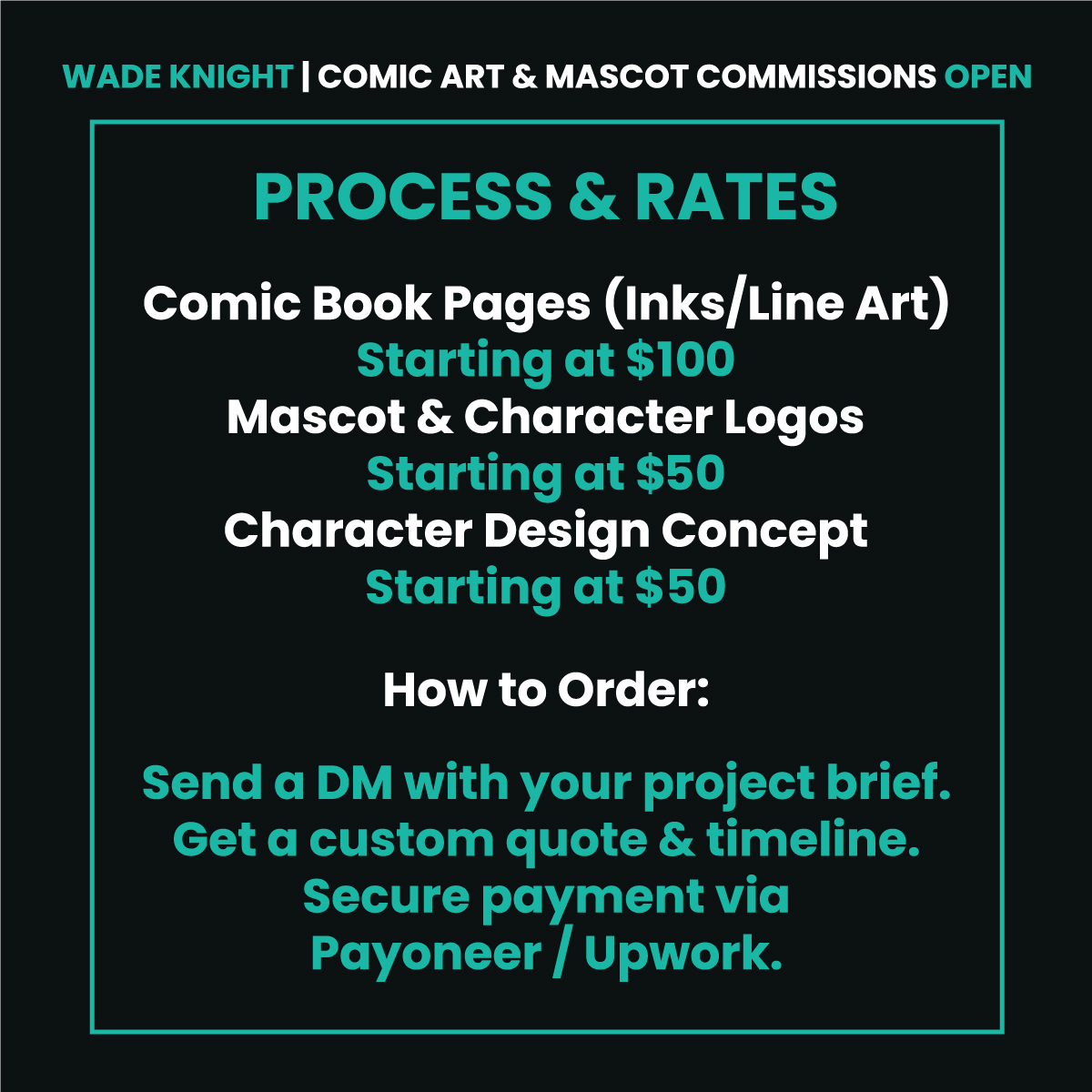 wadeknightart's tweet photo. 🎨 COMIC &amp; CHARACTER COMMISSIONS: OPEN 🎨

Need high-quality sequential pages, character sheets, or custom mascot designs?

📬 DMs OPEN — Let's bring your project to life!

🌐 Portfolio: https://t.co/AzUalrxVQr

#ArtCommissions #ComicArtist #CharacterDesign #FreelanceArtist https://t.co/nwg7YWvxZK