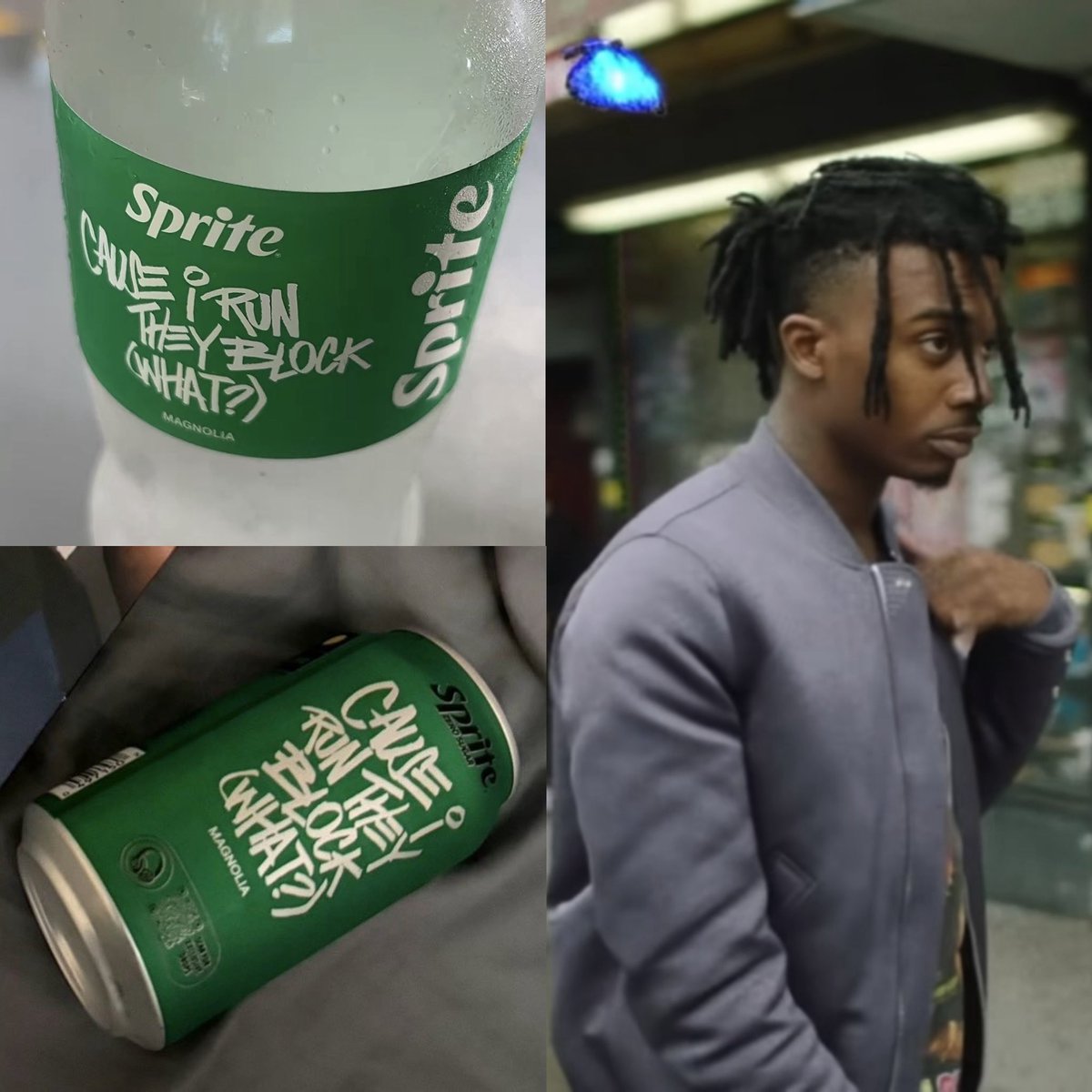 Lidesty's tweet photo. Lyrics from Playboi Carti's 'Magnolia' can now be found on Sprite cans and bottles across the US as part of Sprite &amp; Genius' new hip-hop campaign 🔥 https://t.co/7hqlR51hB1