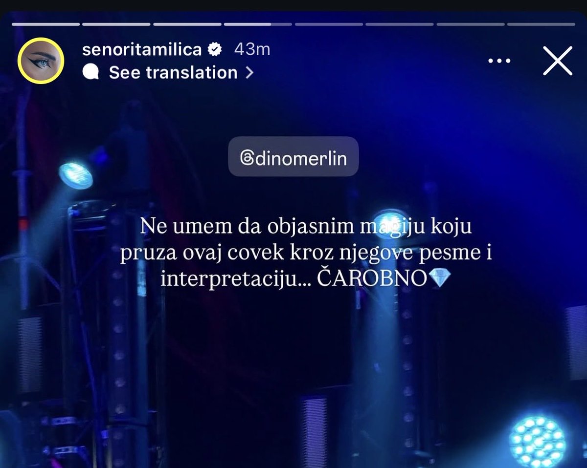 Voyin9's tweet photo. milica pavlovic konacno otisla na nastup Dino Merlina i malo je reci da je odusevljena e sada micy odresi kesu i duet samo sa njim prihvatam. https://t.co/a9t7DTMhXl
