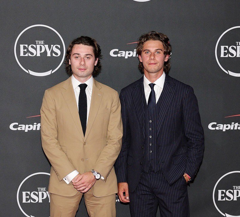 ACoronaNJD's tweet photo. Jack Hughes and Quinn Hughes on the red carpet at the ESPY Awards. #NJDevils #mnwild https://t.co/uPp0TNfVq7