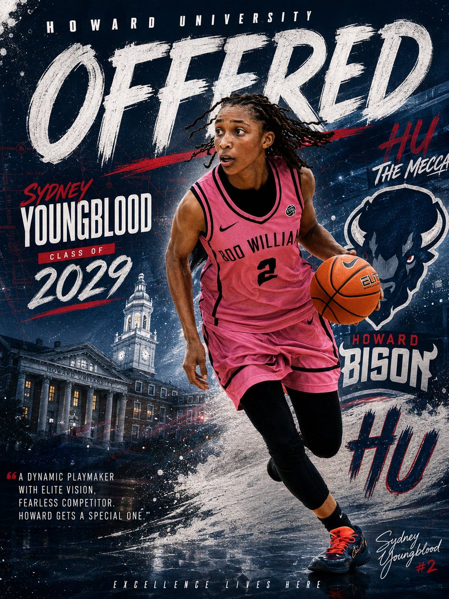 Sydi_hoops's tweet photo. After a great conversation with @Coach_Davis_4, I’m blessed to say I’ve received an offer from THE @Howard_WBB 🦬
Thank you to @Coachtygrace and the for believing in me. Look forward to building a relationship.💙❤️
@bwslgirlsaau @NikeGirlsEYBL @BWSL2029EYBL @CatholicWb
@NIL_CoachIsh
#YouKnow #TheMecca #Offer #howarduniversity #AGTG